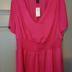 Lane Bryant Pink Short Sleeve  Blouse
